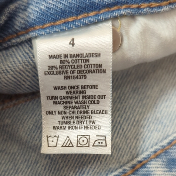 Aeropostale Boyfriend Patchwork Short Light Wash Denim- Size 4- Rainbow Love - Picture 3 of 7